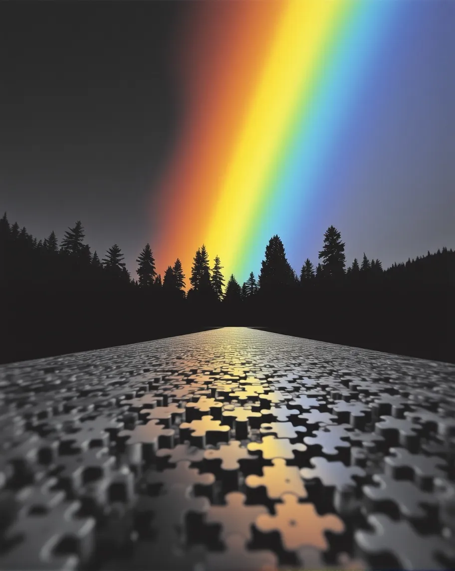 A beautiful technicolor rainbow - Free AI Photo Generator - starryai
