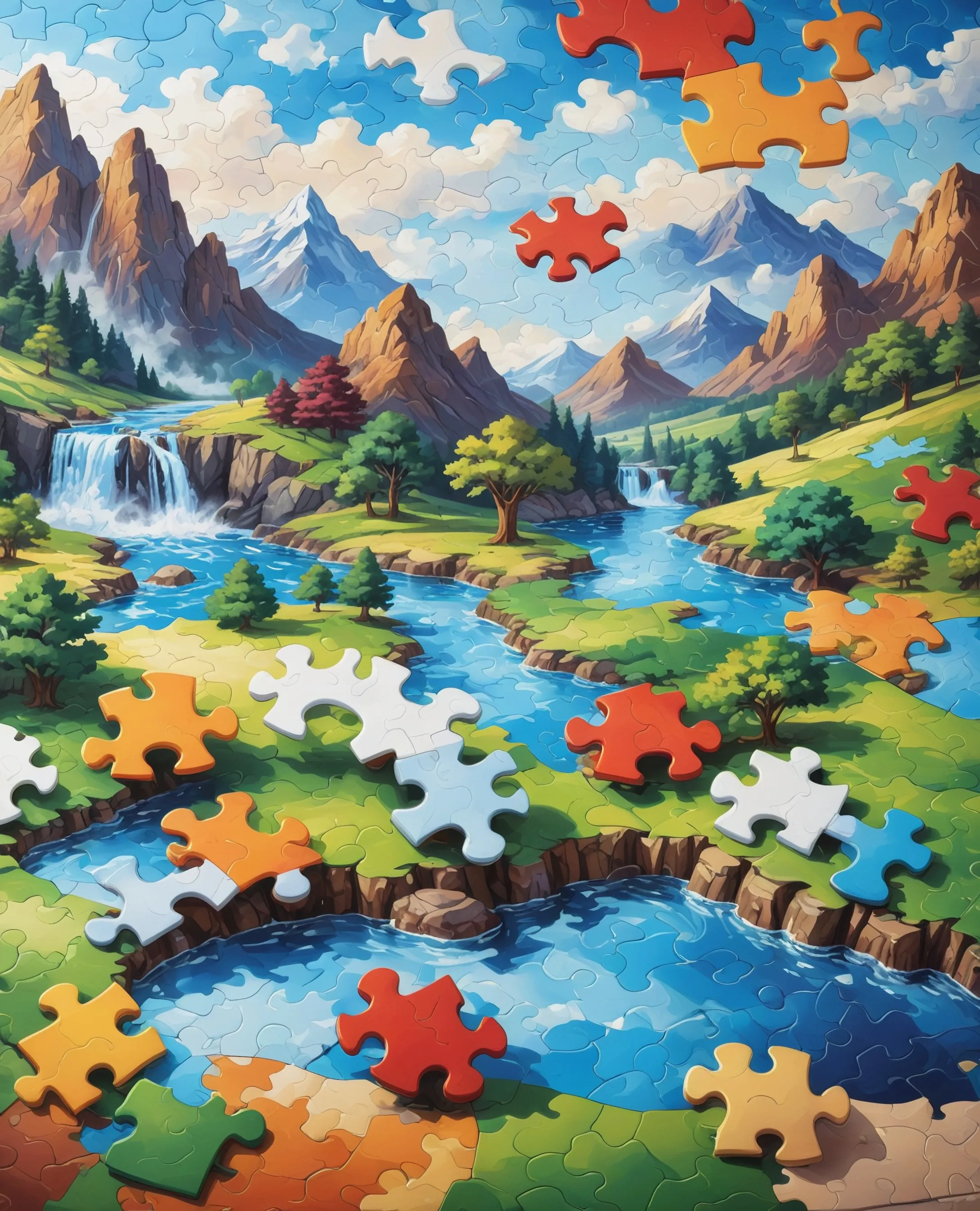 Picture a complete Puzzle made up - Free AI Photo Generator - starryai