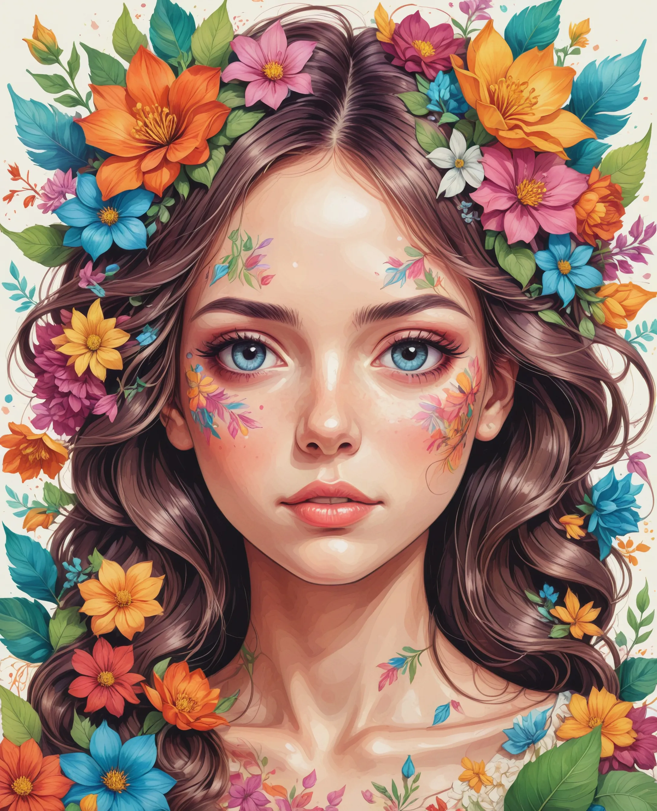 A full body drawing a woman made - Free AI Photo Generator - starryai