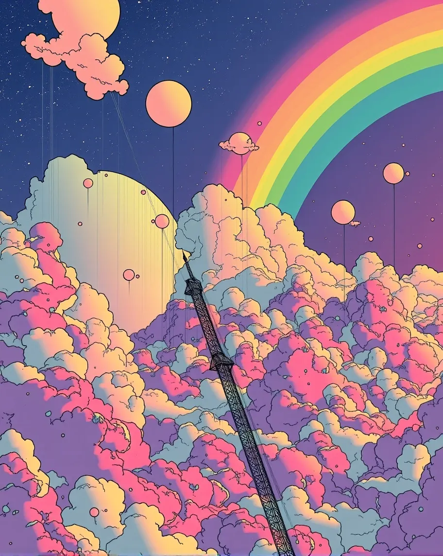 Rainbow fills purplish blue hued - Free AI Photo Generator - starryai