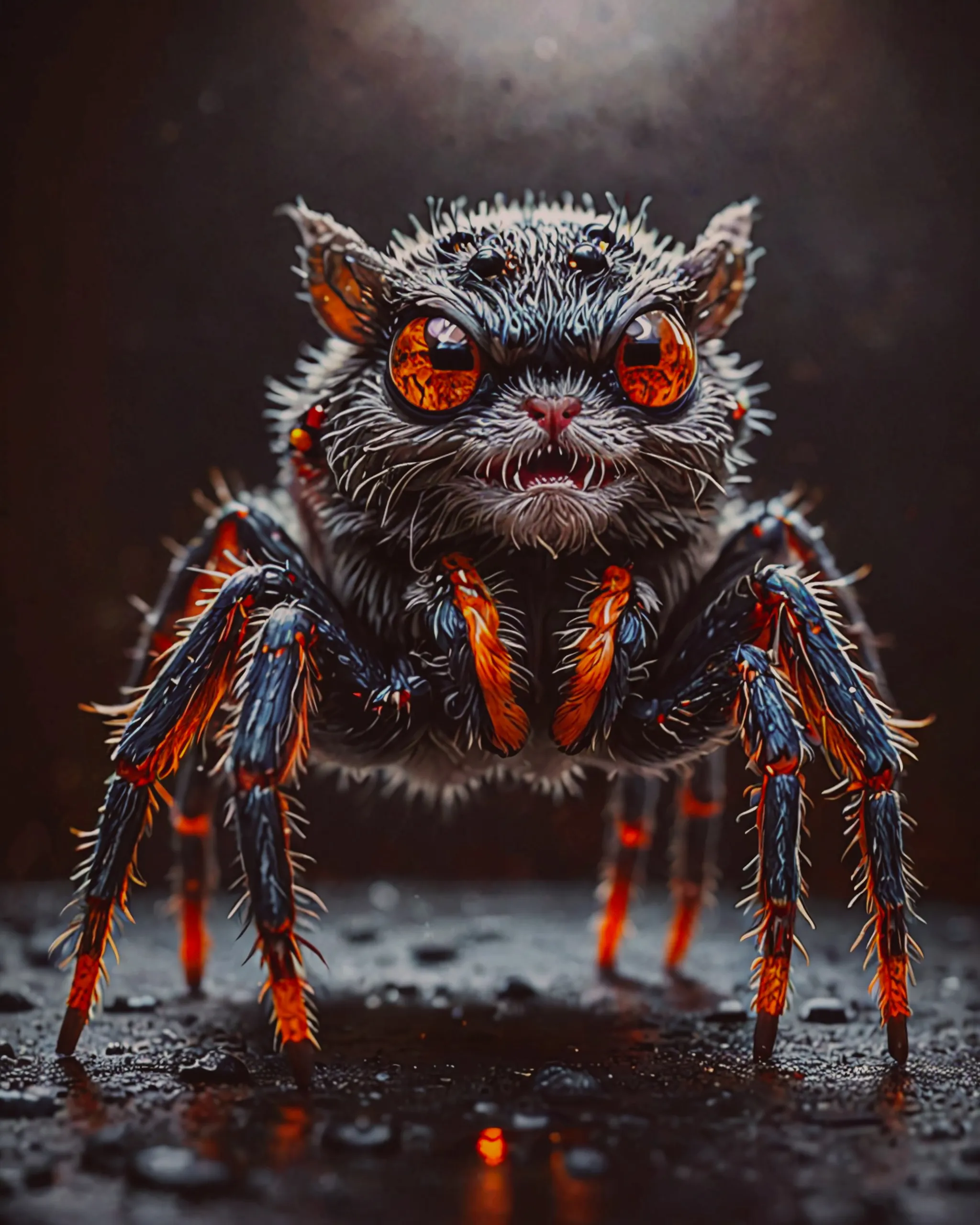 Spider Samstr A jumping spider -hamster-hybrid - Free AI Photo Generator - starryai