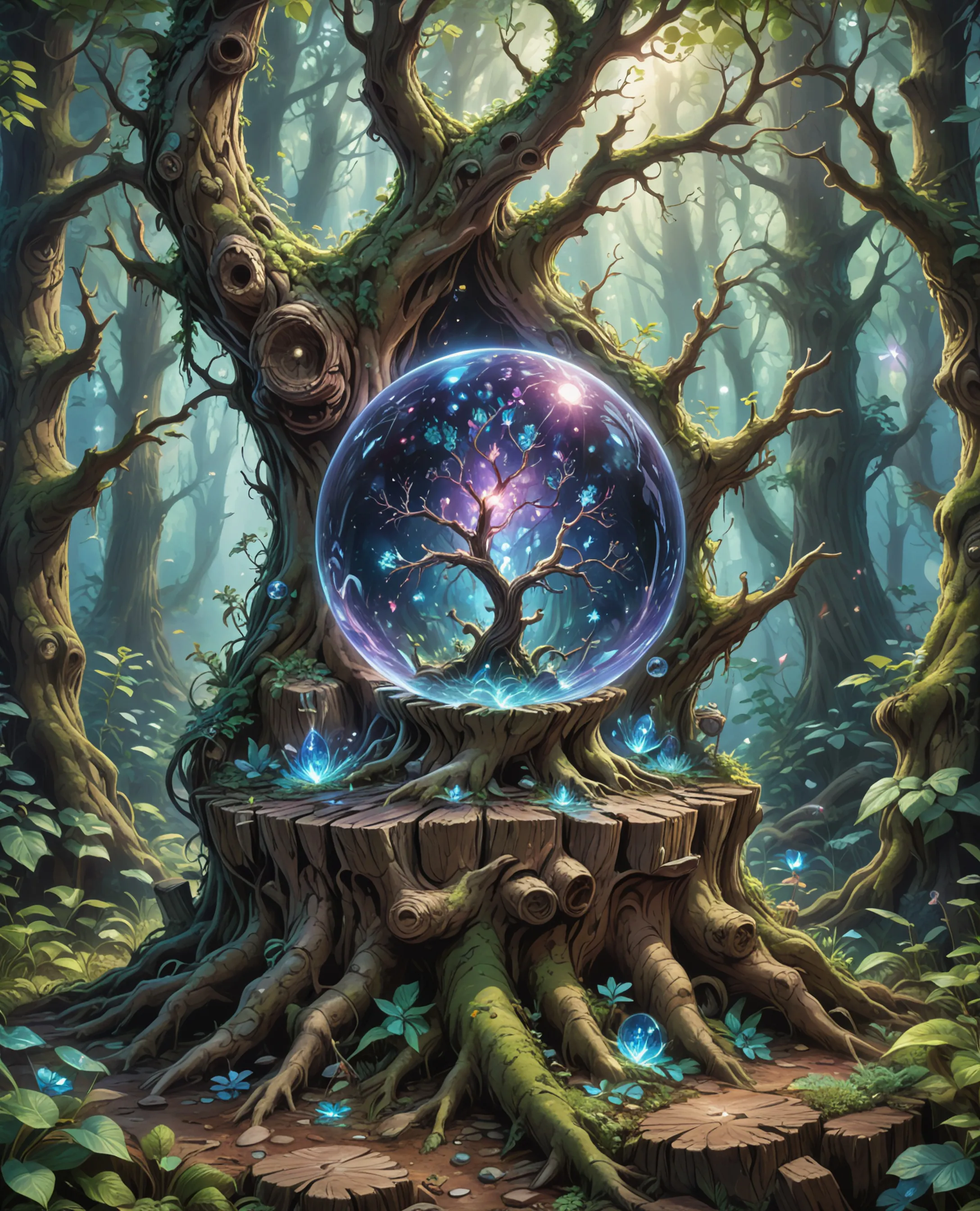 heart a magical forest, a crystal - Free AI Photo Generator - starryai