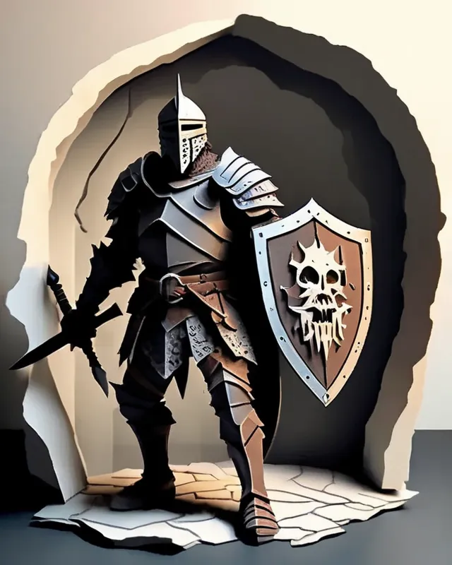 A savage human, armor clad knight - Free AI Photo Generator - starryai