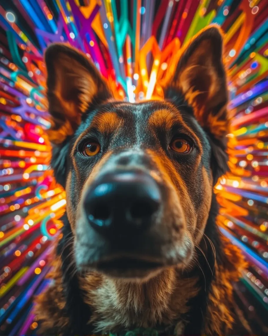 Pytorch Dog Face Close-up portrait a dog's face. - Free AI Photo Generator - starryai
