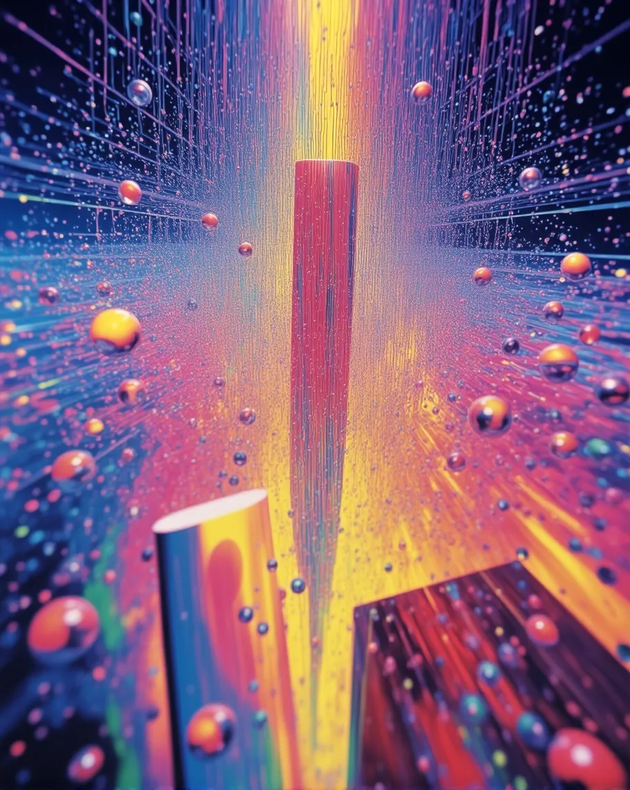 Witness the city come alive in a cascade of color! This liquid ink masterpiece showcases a melting skyline, where neon pink, cyan, and electric yellow skyscrapers blend into a surreal urban landscape. The energy of the streets and the movement of life are captured in every drop.