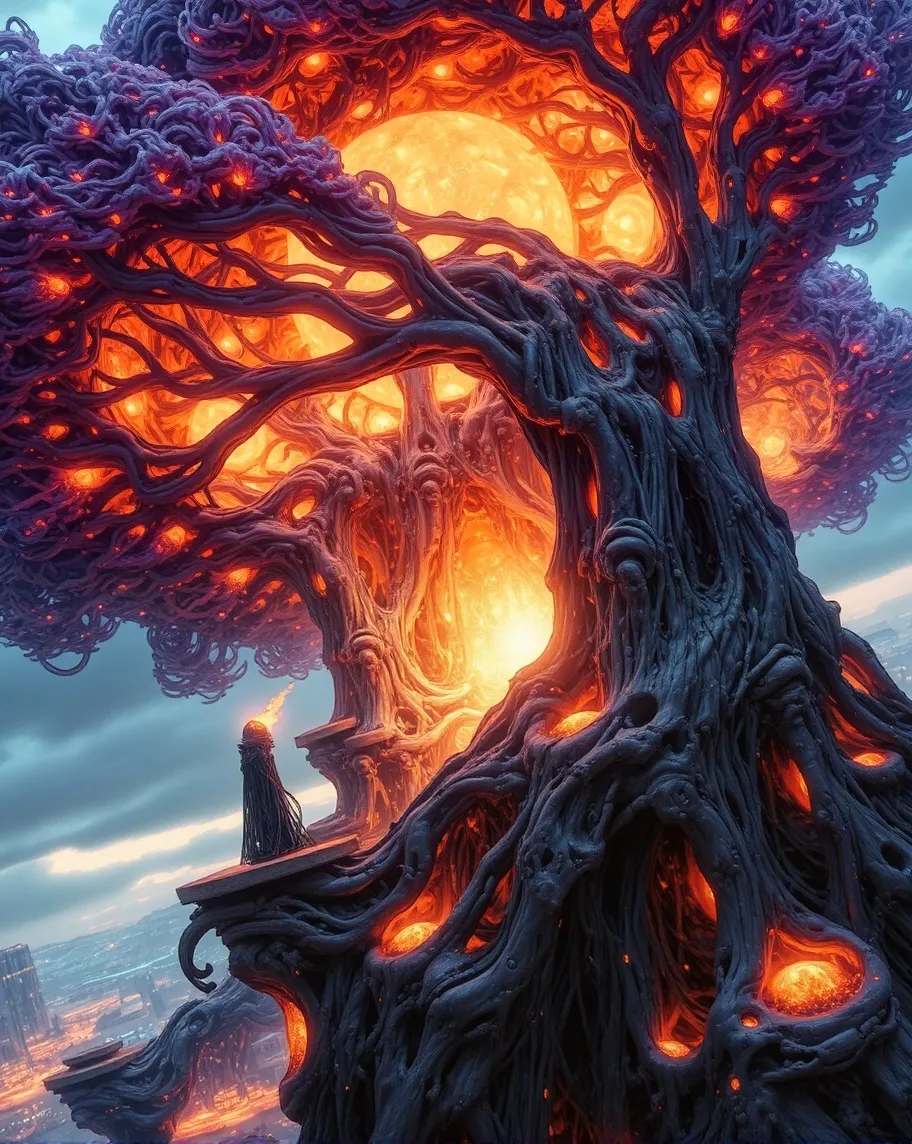 A vibrant, surreal landscape a - Free AI Photo Generator - starryai