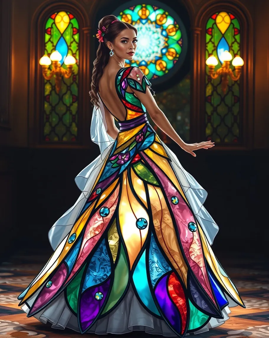 Stained Glass Fashion - Free AI Photo Generator - starryai