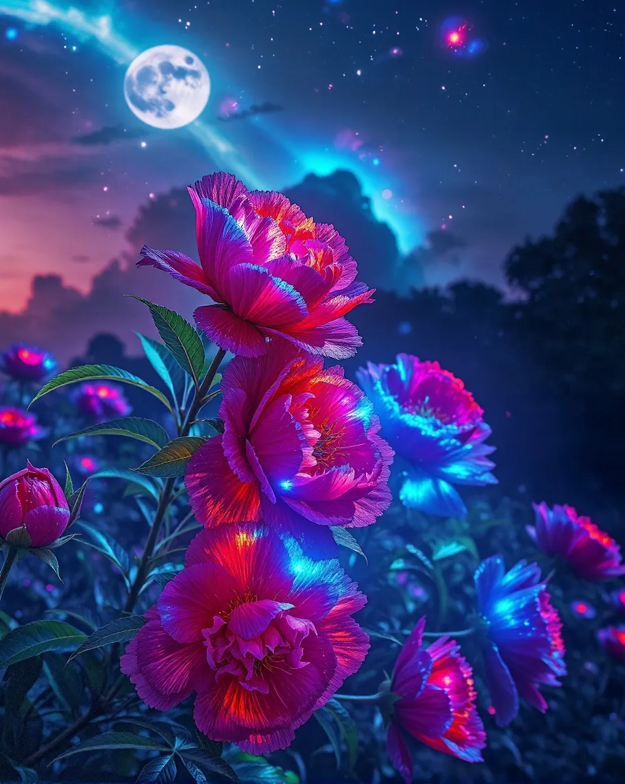 A peony bush full flowers a all - Free AI Photo Generator - starryai