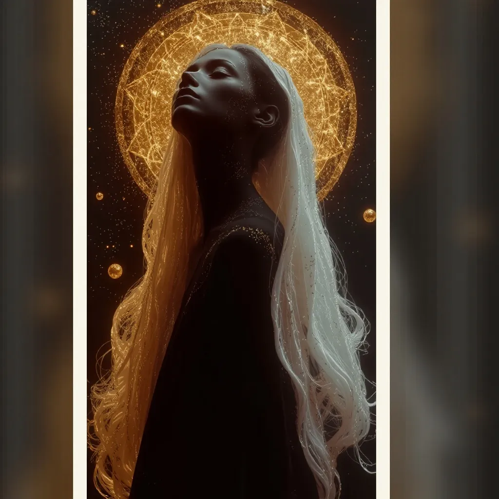 A mysterious celestial figure a - Free AI Photo Generator - starryai