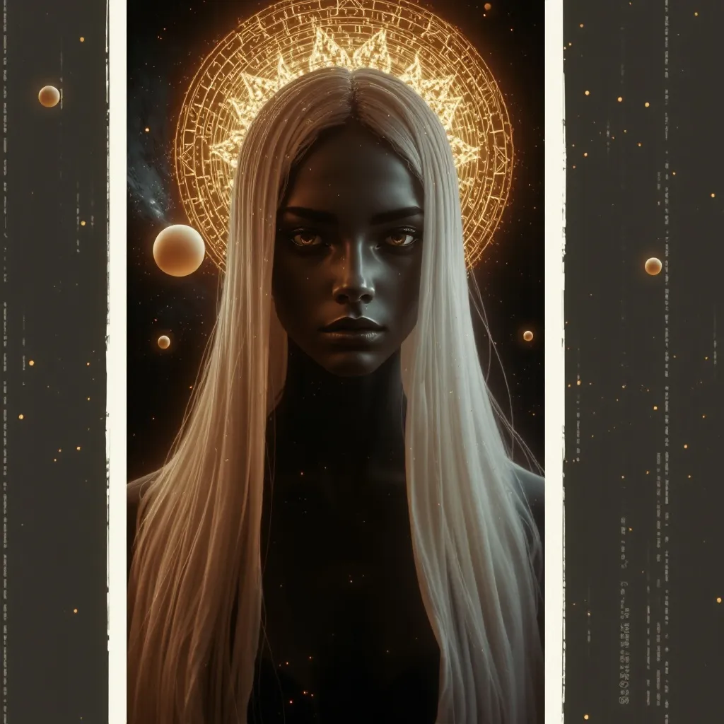 A mysterious celestial figure a - Free AI Photo Generator - starryai