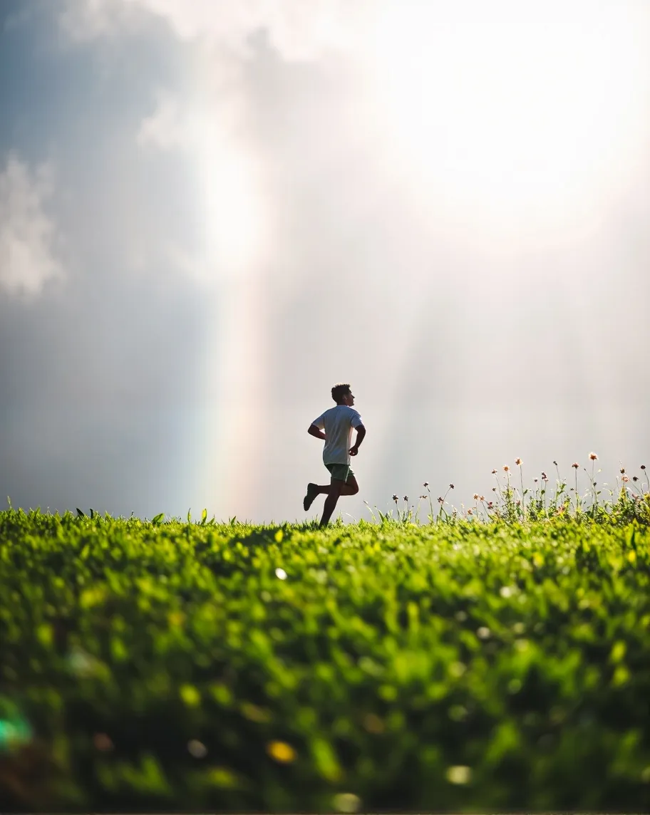 A person runs a rainbow - Free AI Photo Generator - starryai
