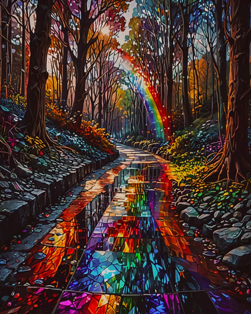 a prism prismatic rainbow colours - Free AI Photo Generator - starryai