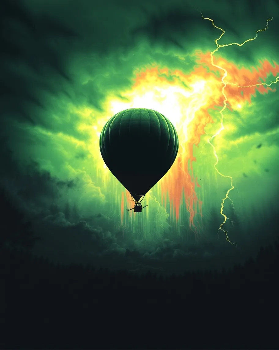Pull Into Mist A balloon blimp getting pulled - Free AI Photo Generator - starryai