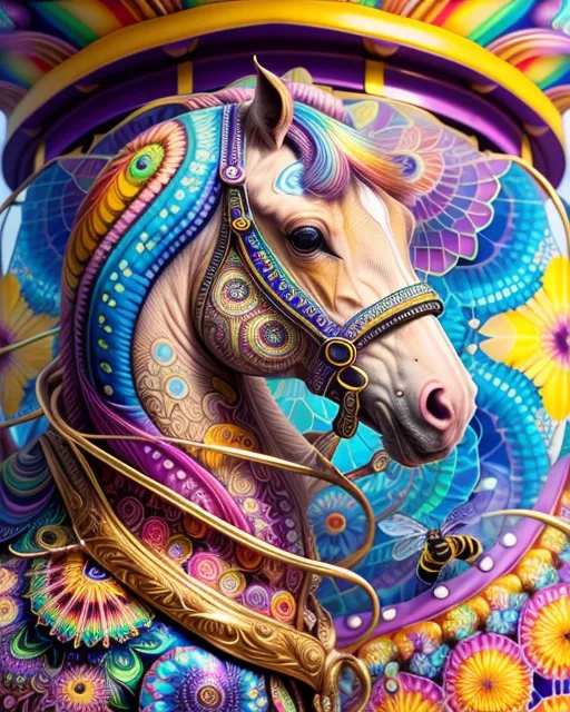 A rainbow inspired carousel where - Free AI Photo Generator - starryai