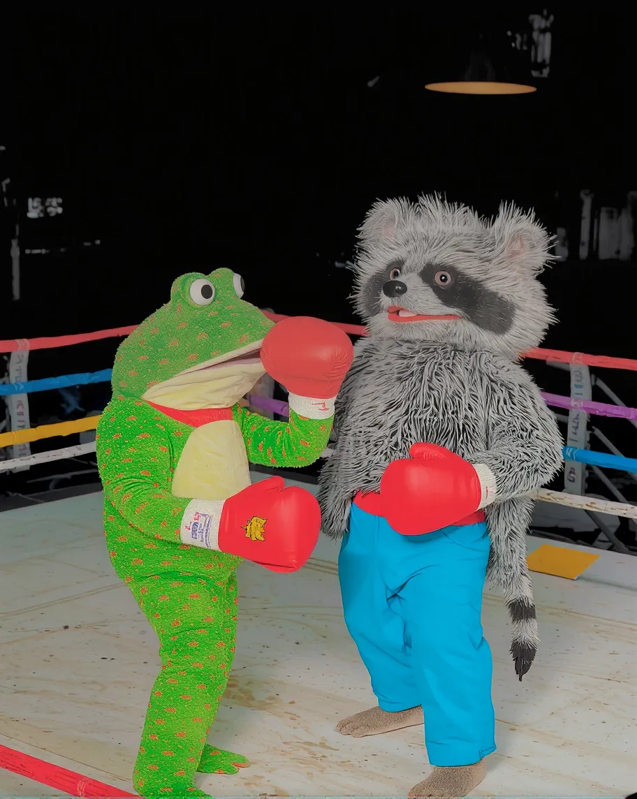 A boxing match between a frog - Free AI Photo Generator - starryai