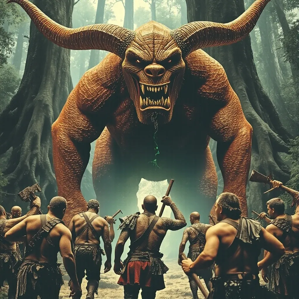 A band orcs stumble backwards awe - Free AI Photo Generator - starryai