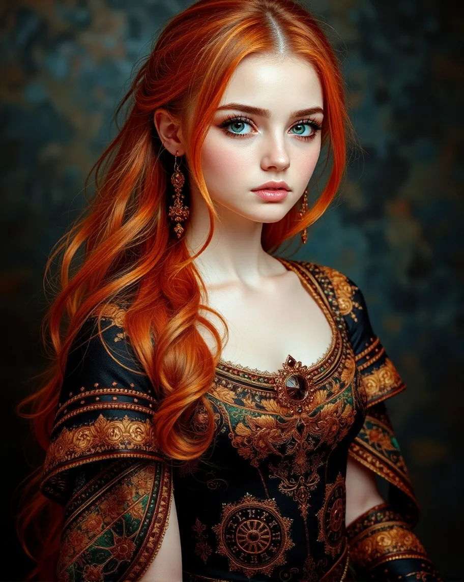 A beautiful woman ginger hair She - Free AI Photo Generator - starryai