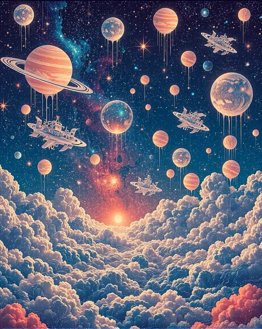 Cosmic Doodle Odyssey” A swirling - Free AI Photo Generator - starryai