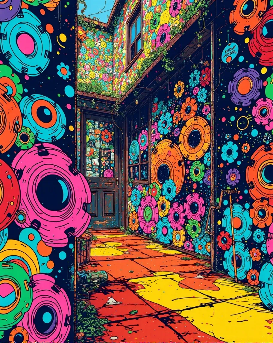 Polychromatic Pattern Vibrant, polychromatic fractals - Free AI Photo Generator - starryai