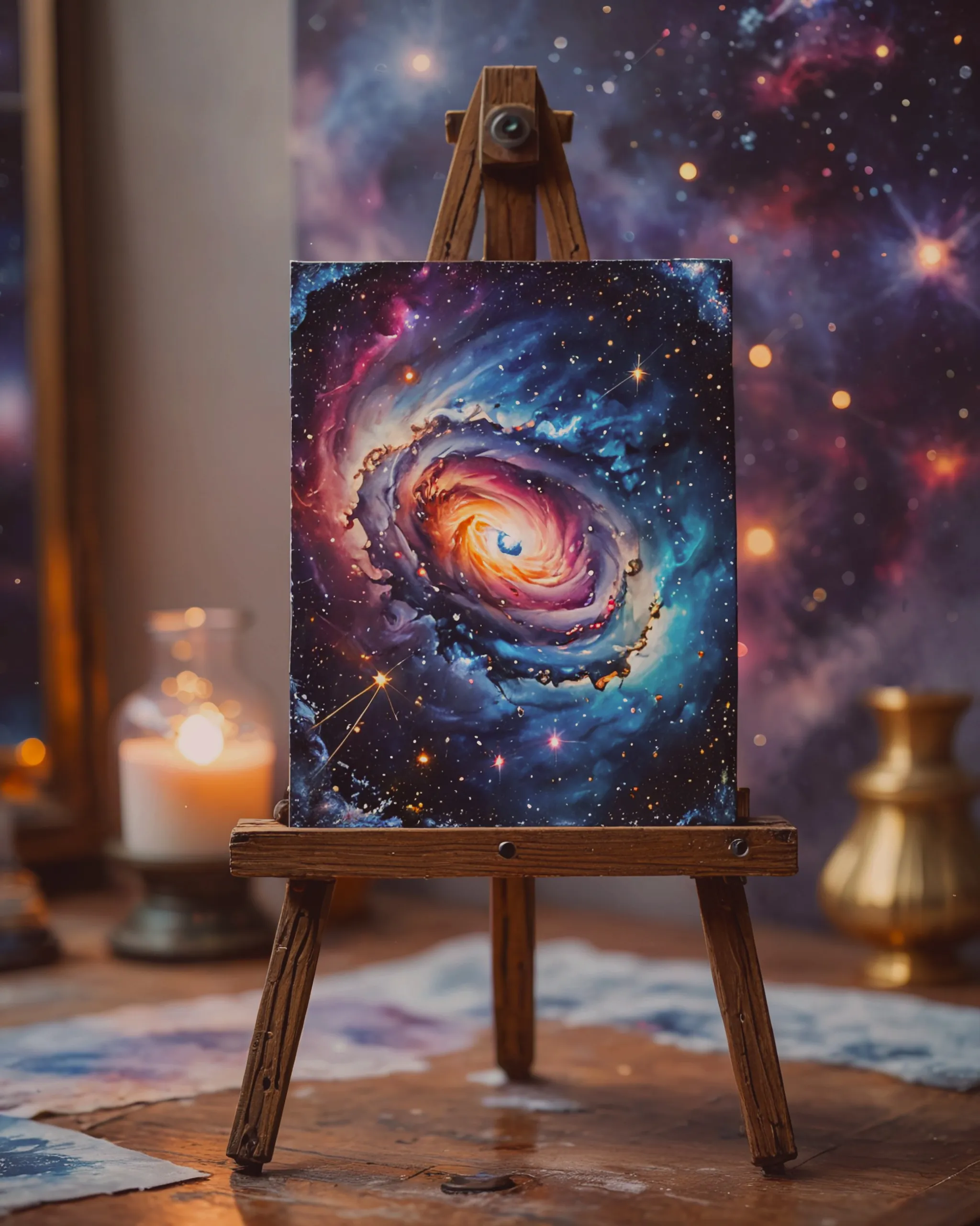 Galaxy on easel - Free AI Photo Generator - starryai