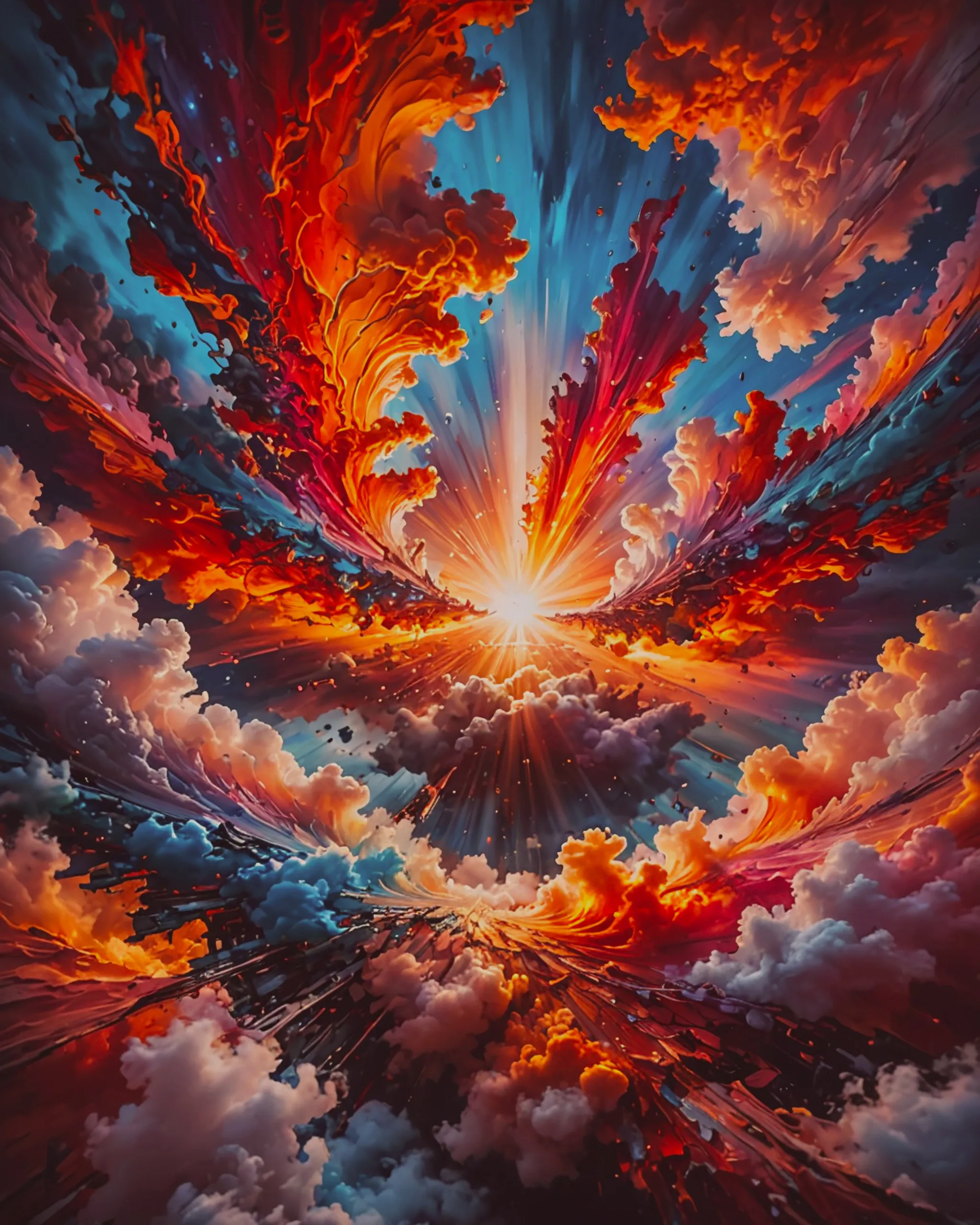 Beautiful rainbow sunset bursting - Free AI Photo Generator - starryai