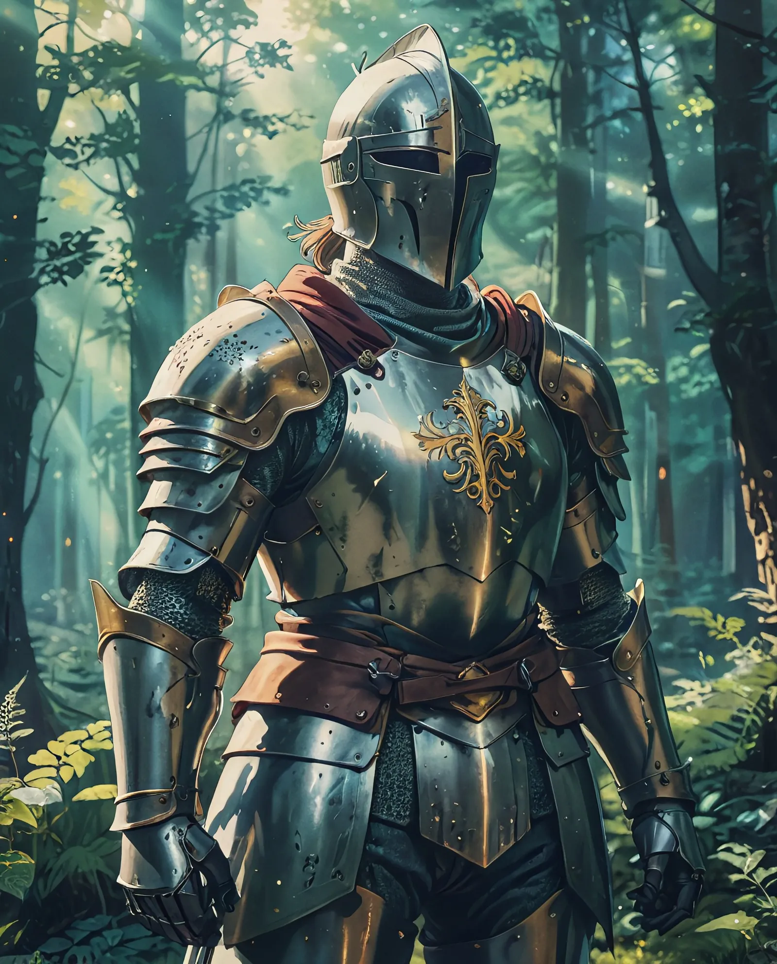 A closeup a knight shining armor, - Free AI Photo Generator - starryai