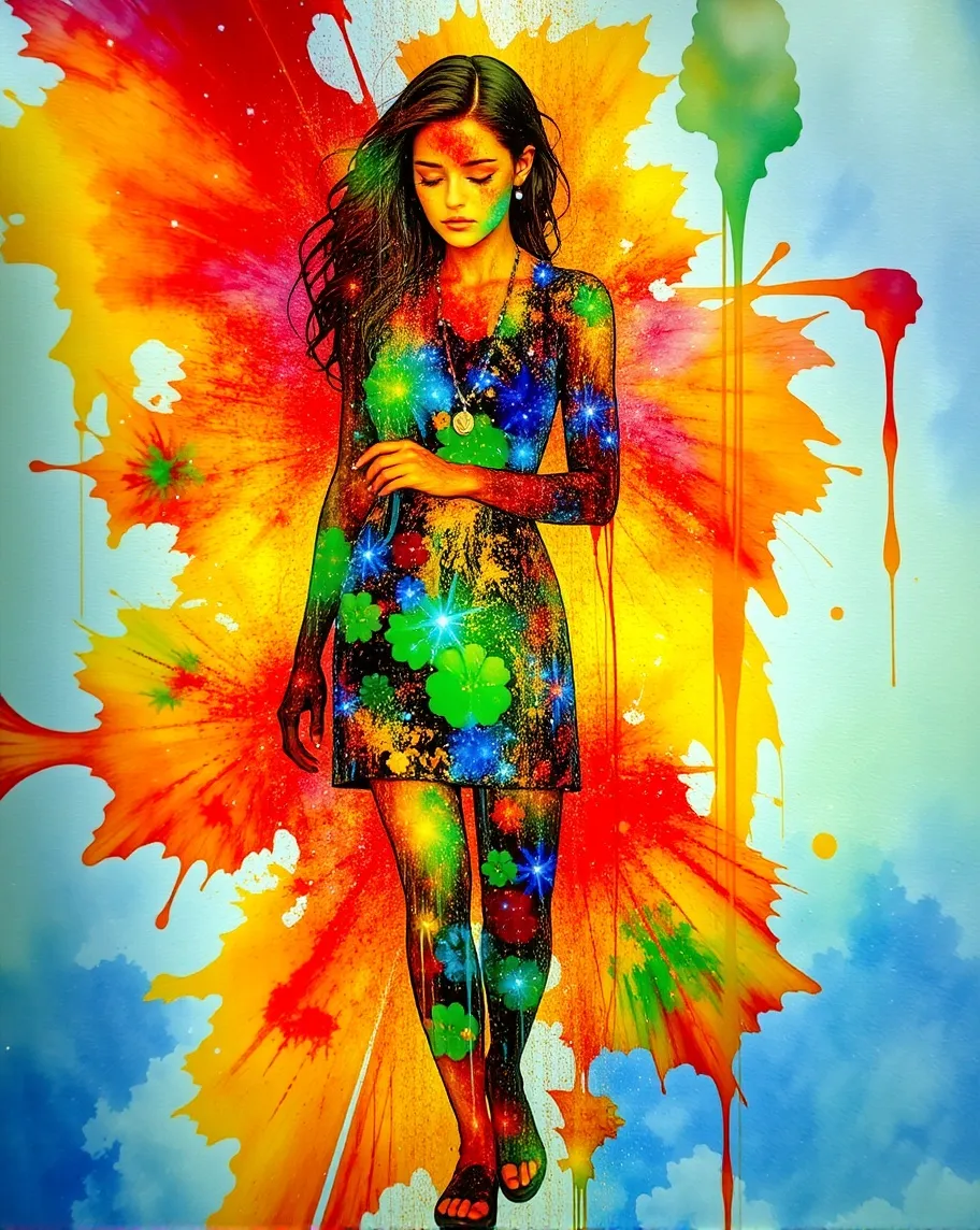 A vibrant abstract painting - Free AI Photo Generator - starryai