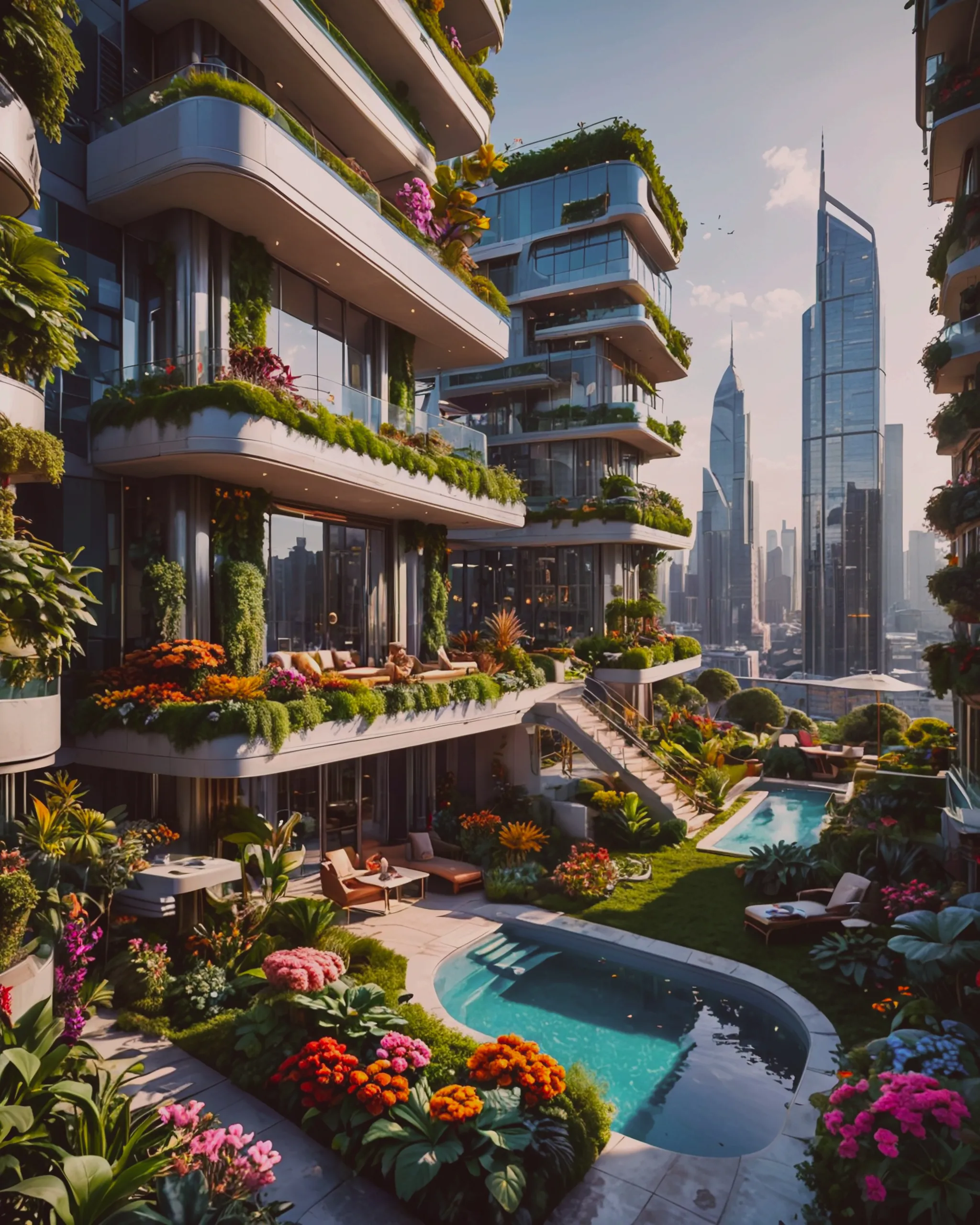 Penthouse balcony community a - Free AI Photo Generator - starryai