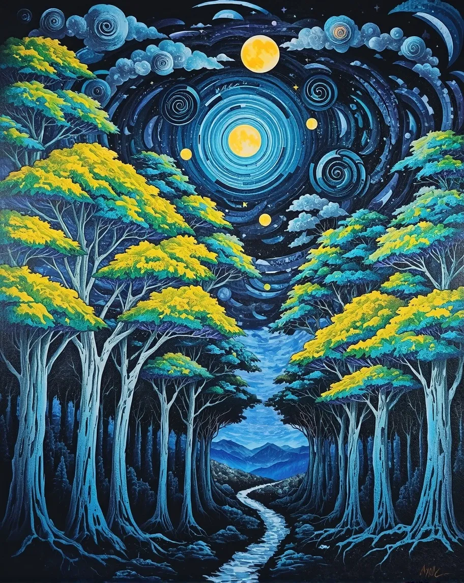 Dreamy Forest at Night - Free AI Photo Generator - starryai