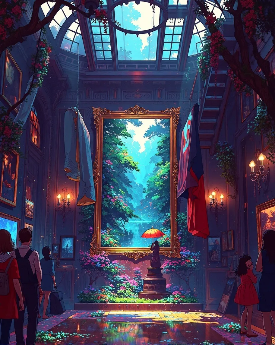 A majestic art gallery where a - Free AI Photo Generator - starryai