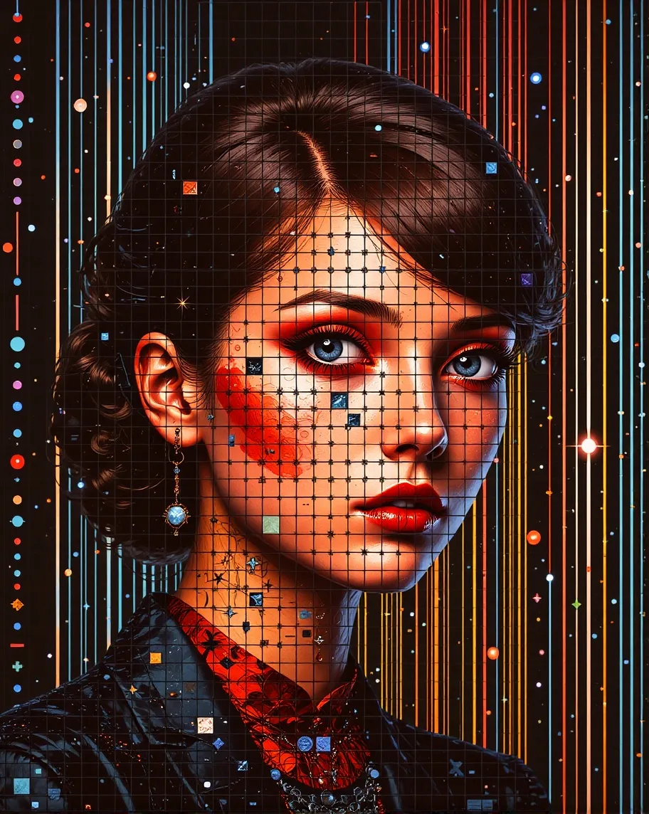 Digital art piece that features - Free AI Photo Generator - starryai