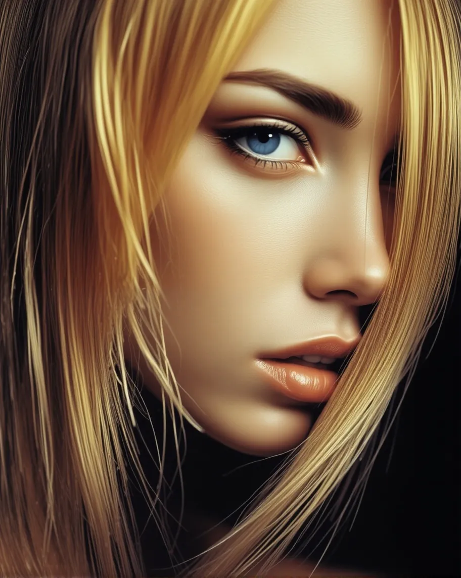 a woman. She has long flowing - Free AI Photo Generator - starryai