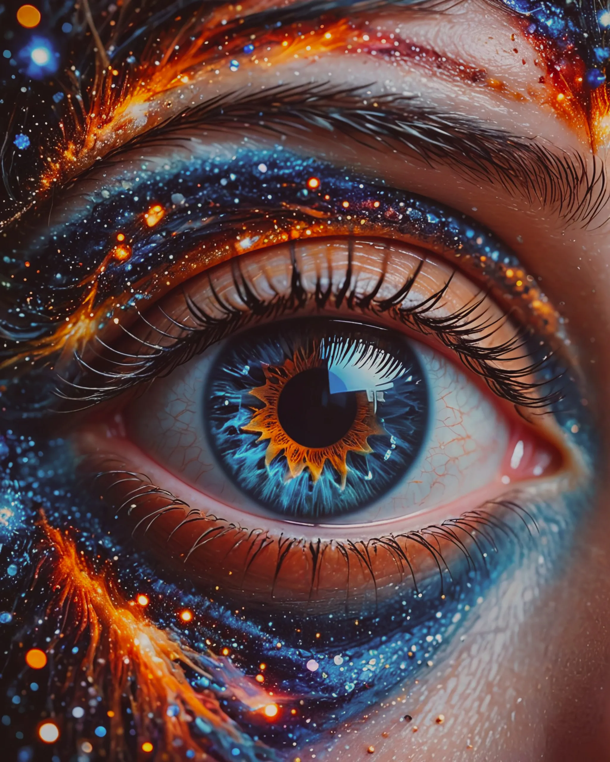 Create image a close-up a human - Free AI Photo Generator - starryai