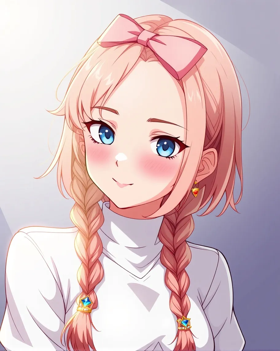 a woman short hair wearing a pink - Free AI Photo Generator - starryai