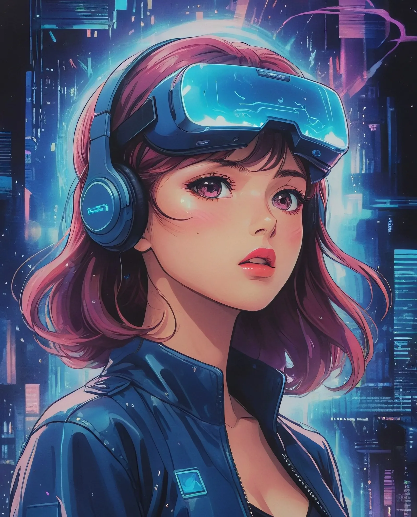 A breathtaking cyberpunk close-up - Free AI Photo Generator - starryai