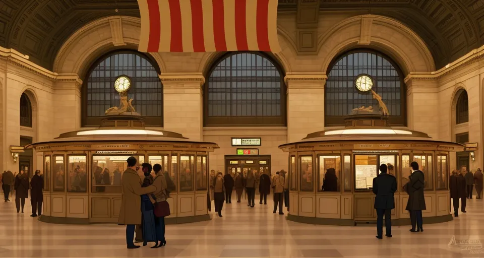 “A grand train station windows, - Free AI Photo Generator - starryai