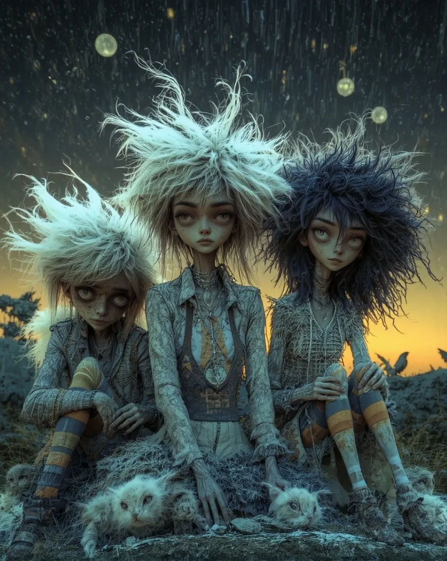 Group aliens chilling on moon art - Free AI Photo Generator - starryai