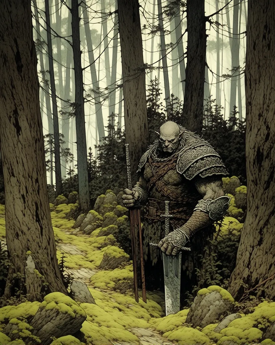Orc Tree A rusted armor wearing orc tree - Free AI Photo Generator - starryai