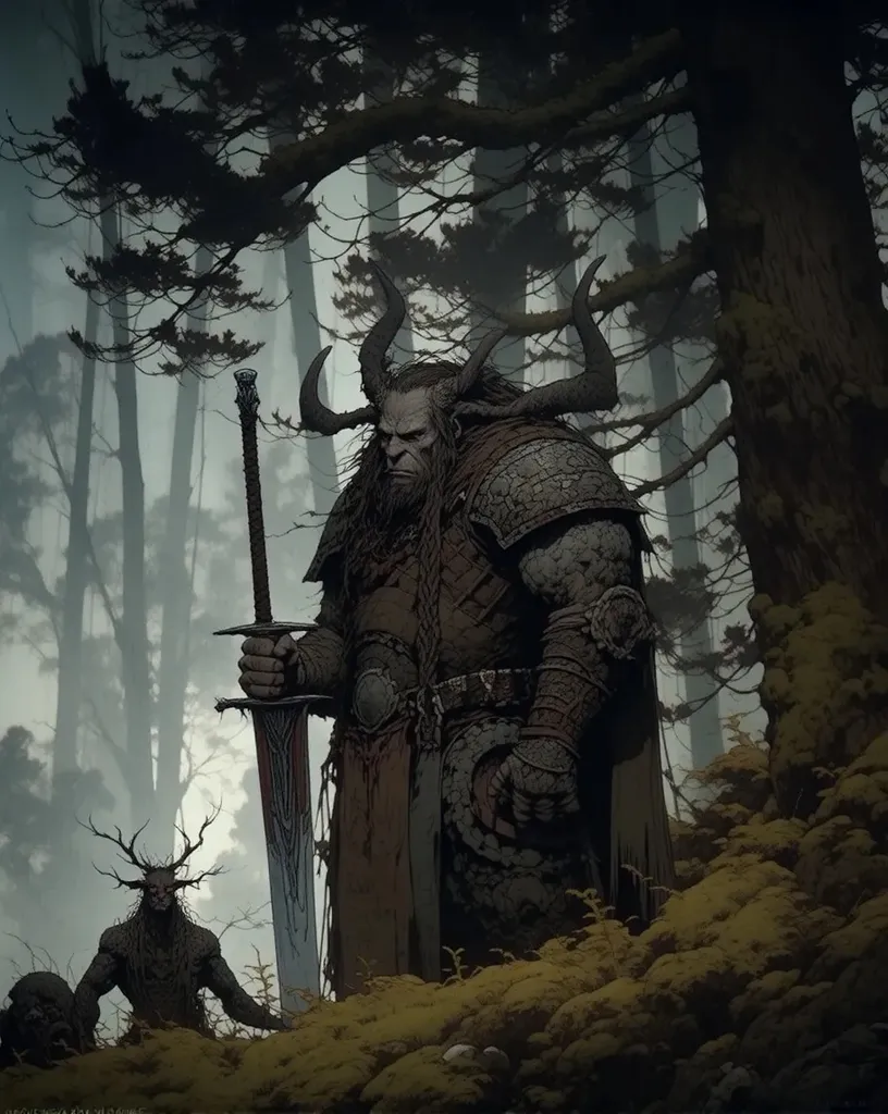 Orc Tree A rusted armor wearing orc tree - Free AI Photo Generator - starryai
