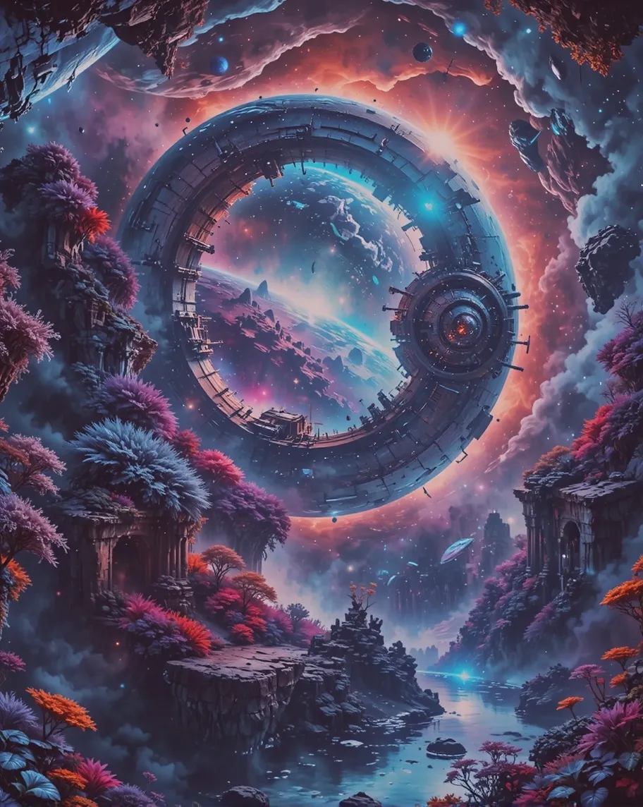 A circle space station that space - Free AI Photo Generator - starryai