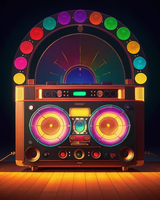 A 1980's style boombox radio, - Free AI Photo Generator - starryai
