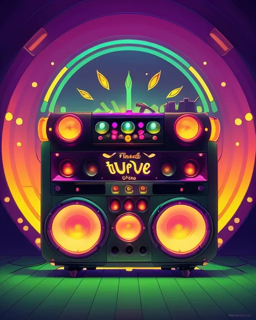 A 1980's style boombox radio, - Free AI Photo Generator - starryai