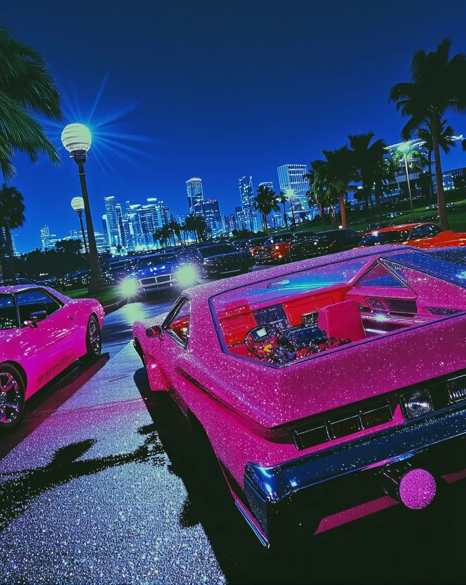Hazy Night Reds cinematic, moody nighttime scene. - Free AI Photo Generator - starryai