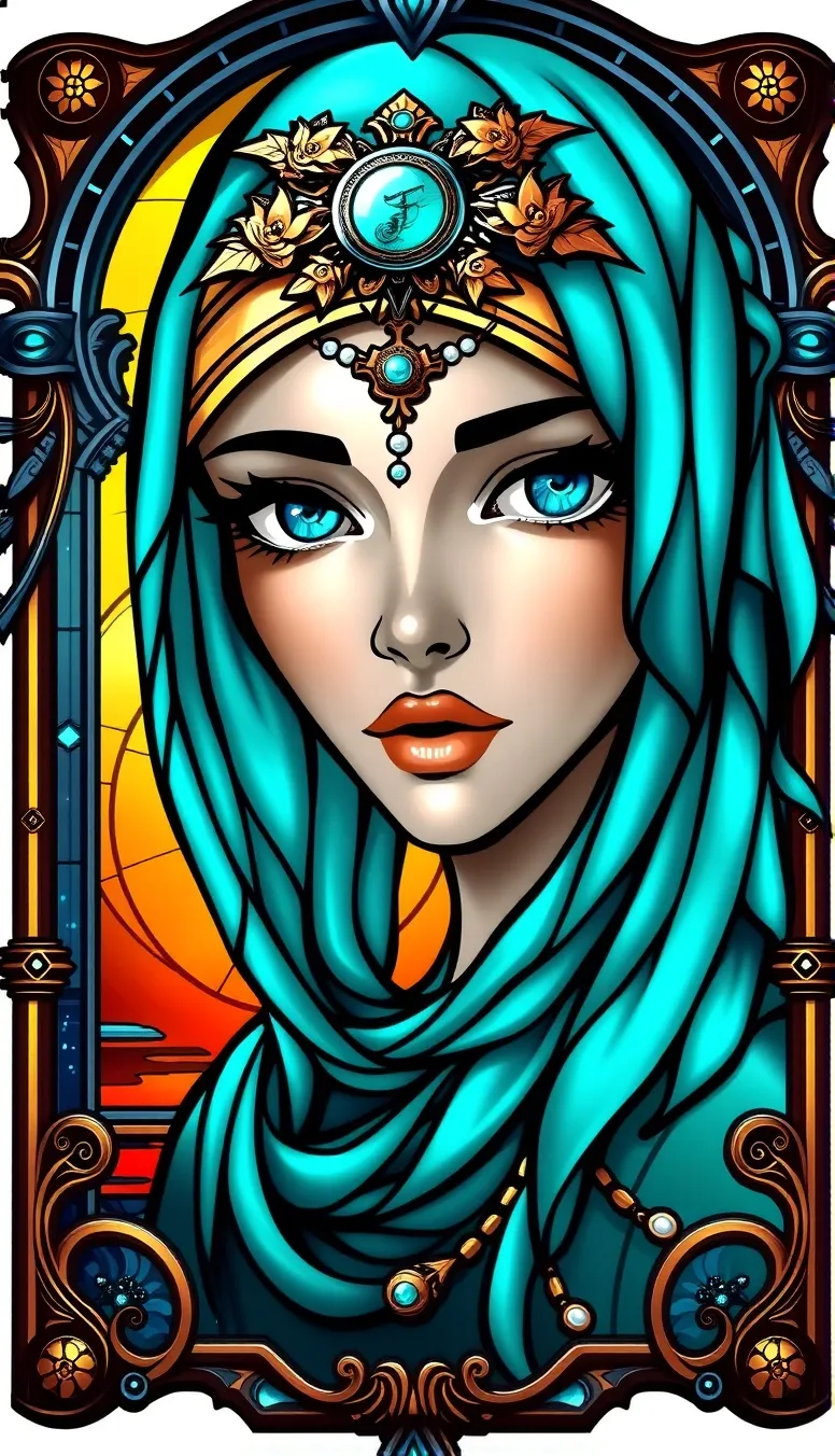 stained glass portrait - Free AI Photo Generator - starryai