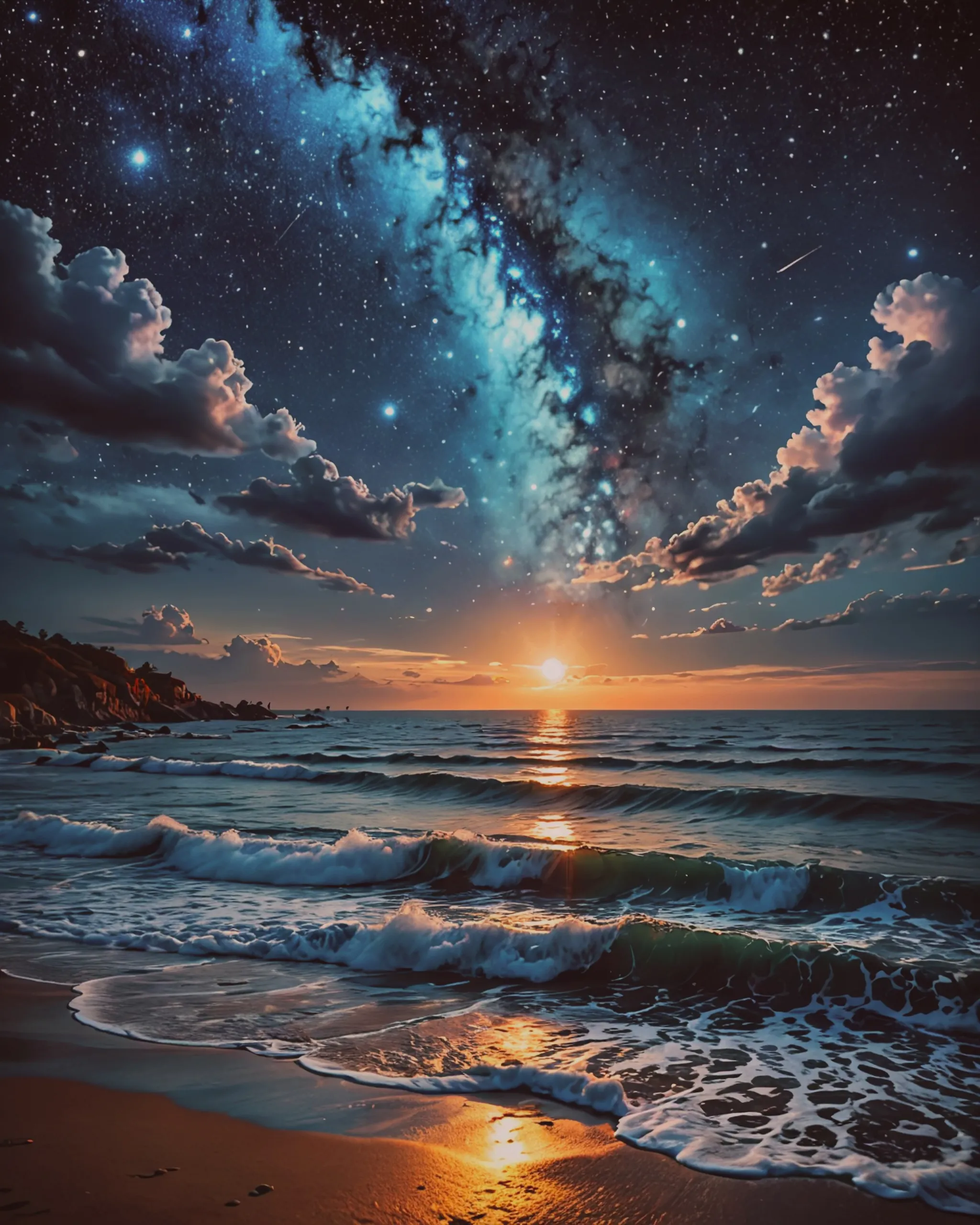 this enchanting land, starry sky - Free AI Photo Generator - starryai