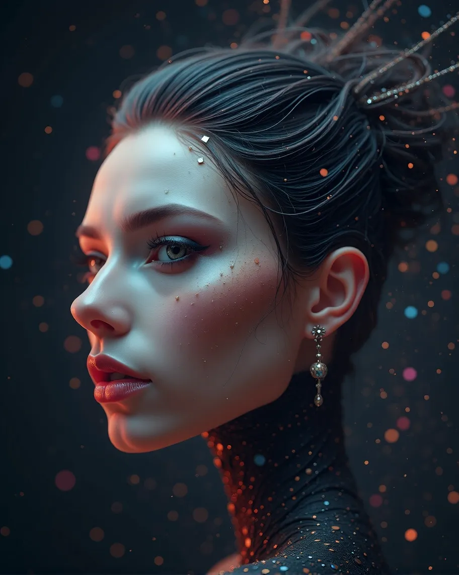 Digital art piece that features - Free AI Photo Generator - starryai
