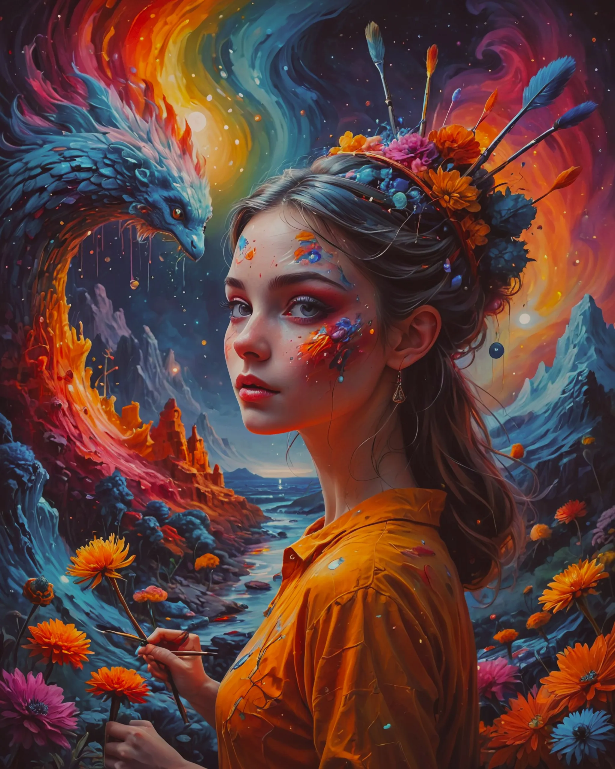 a fantastical realm where art a - Free AI Photo Generator - starryai