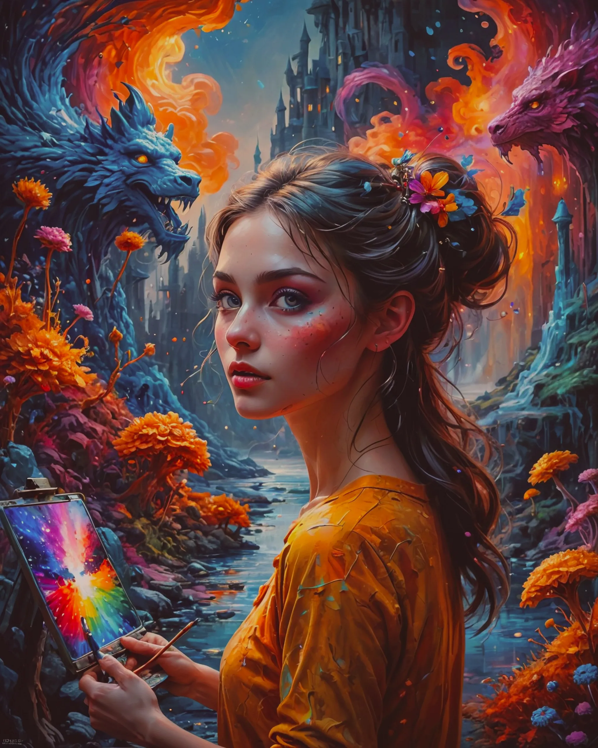 a fantastical realm where art a - Free AI Photo Generator - starryai