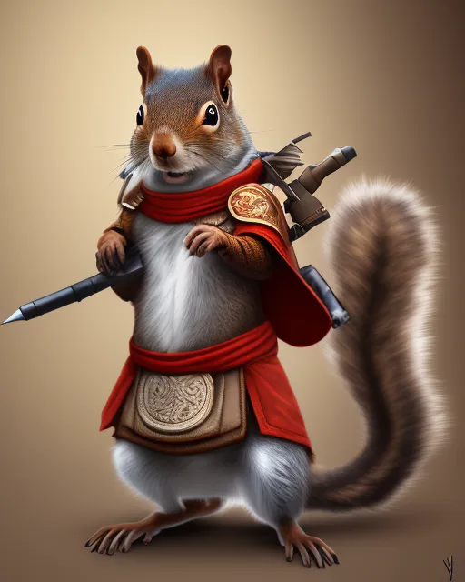 anthropomorphic squirrel (ninja),, 8k, - AI Photo Generator - starryai