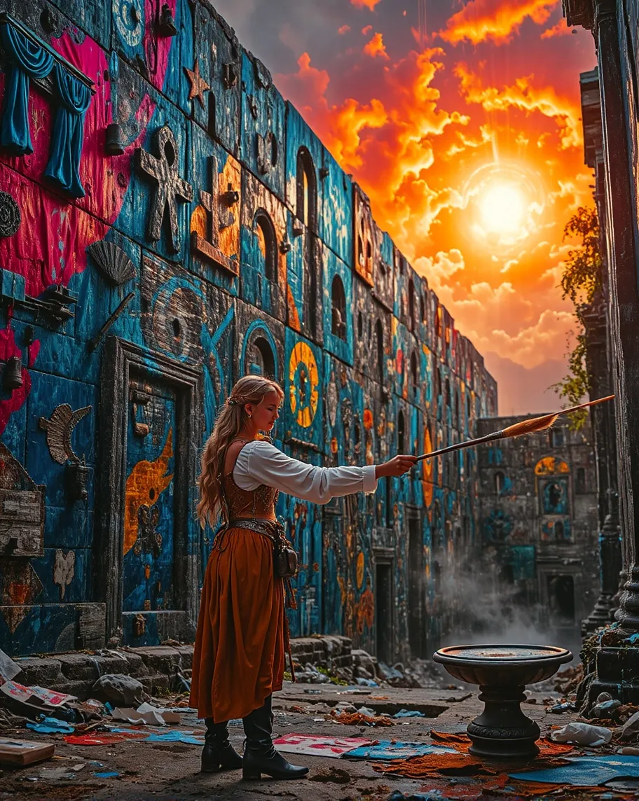 A daring artist, dressed like a - Free AI Photo Generator - starryai